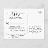 Waterverf Navy and Gold Menu Keuze RSVP-Briefkaart (Achterkant)