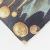 Waterverf Navy Blauw Goud Kerstmis Motieven Vakant Fleece Deken (Hoek)