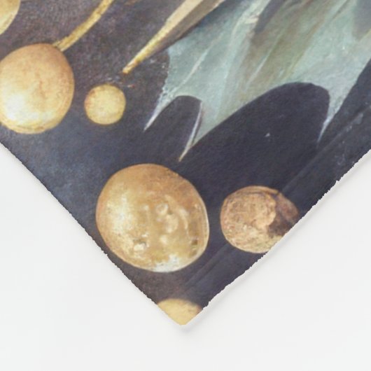 Waterverf Navy Blauw Goud Kerstmis Motieven Vakant Fleece Deken (Hoek)