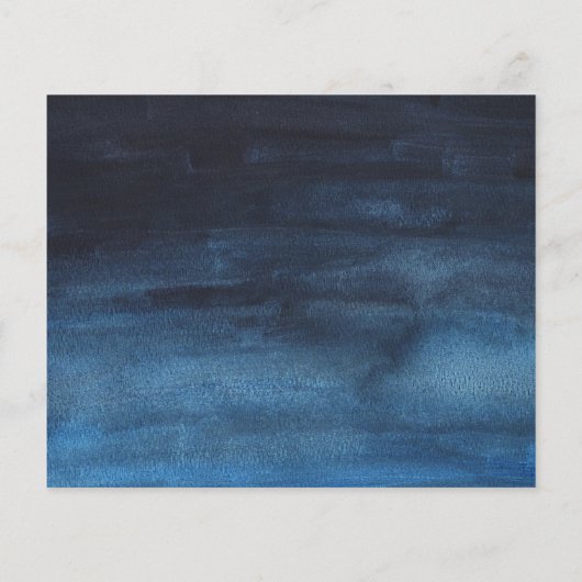 Waterverf Navy Blauwe Budget Trouwuitnodiging (Achterkant)