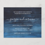 Waterverf Navy Blauwe Budget Trouwuitnodiging (Voorkant)