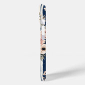 Waterverf Navy Bloem Streep Patroon Ontwerp Case-Mate iPhone Case (Achterkant / Links)
