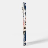 Waterverf Navy Bloem Streep Patroon Ontwerp Case-Mate iPhone Case (Achterkant / Links)