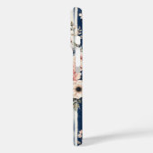 Waterverf Navy Bloem Streep Patroon Ontwerp Case-Mate iPhone Case (Achterkant / Links)