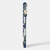 Waterverf Navy Bloem Streep Patroon Ontwerp Case-Mate iPhone Case (Achterkant / Rechts)