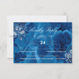 Waterverf Navy bloemig Elegant Antwoord Alstublief