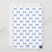 Waterverf Navy Blue Bows Kerstfoto Feestdagenkaart (Achterkant)