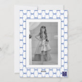 Waterverf Navy Blue Bows Kerstfoto Feestdagenkaart (Achterkant)