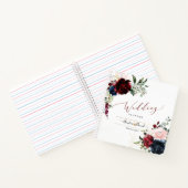 WATERVERF NAVY BLUE BURGUNDY WEDDING PLANNER NOTITIEBOEK (Binnen)
