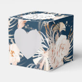 Waterverf navy blue floral personage bruiloft bedankdoosjes (Voorkant Zijde)