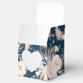 Waterverf navy blue floral personage bruiloft bedankdoosjes (Geopend)