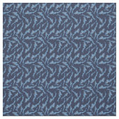 Waterverf Navy Blue Koi Fish Pattern Stof (Swatch)