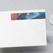 Waterverf Navy Blue Moody Roos Gold Wedding