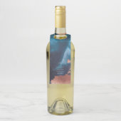 Waterverf Navy Blue Moody Roos Gold Wedding Flessenhanger (Op fles)