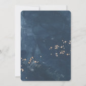 Waterverf Navy Blue Starry Roos Weddenschap Kaart (Achterkant)
