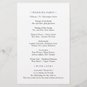 Waterverf Navy Blue Yellow Floral Wedding Programm (Achterkant)