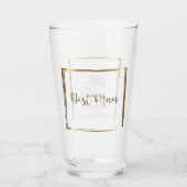 Waterverf Navy & Blush Bestman Glas (Voorkant)