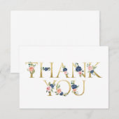 Waterverf Navy & Coral Floral Hartelijk dank Bedankkaart (Voorkant / Achterkant)