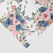 Waterverf Navy en Blush Bloem Tissuepapier (Detail)