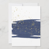 Waterverf Navy en Gouden Bruiloft met Glitters Kaart (Achterkant)