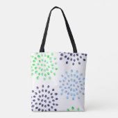 Waterverf Navy Groen Licht Blauw Bloemblad Tote Bag (Achterkant)