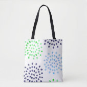 Waterverf Navy Groen Lichtblauw Bloemblad Tote Bag (Voorkant)