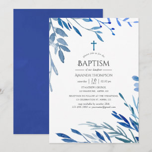 Waterverf Navy Indigo laat aptisme achter Kaart
