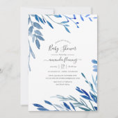 Waterverf Navy Indigo laat Baby shower Kaart (Voorkant)