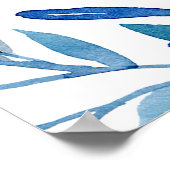 Waterverf Navy Indigo verlaat bruiloft welkom Poster (Hoek)