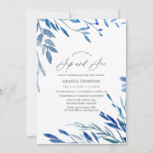 Waterverf Navy Indigo verlaat Sip en zie feest Kaart (Voorkant)