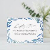 Waterverf Navy Leaf Vrijgezellenfeest Display Douc Informatiekaartje (Staand voorkant)