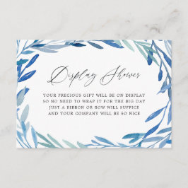 Waterverf Navy Leaf Vrijgezellenfeest Display Douc Informatiekaartje