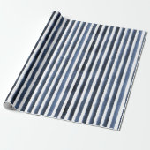 Waterverf navy strees strandbruiloft cadeaupapier (Uitgerold)