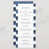 Waterverf Navy Stripes Strand bruiloft menu (Voorkant / Achterkant)