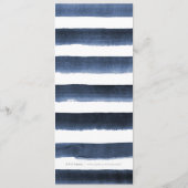 Waterverf Navy Stripes Strand bruiloft menu (Achterkant)