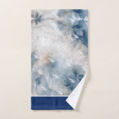 Waterverf Navy White Nautical Seashell Badkamer Bad Handdoek (Handdoek)