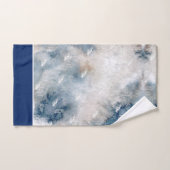 Waterverf Navy White Nautical Seashell Badkamer Bad Handdoek (Handdoek)