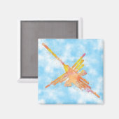 Waterverf Nazca Hummingbird Blue Sky Magneet (Voorkant / Achterkant)