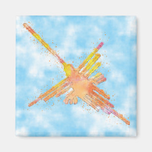 Waterverf Nazca Hummingbird Blue Sky Magneet