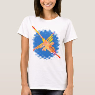 Waterverf Nazca Hummingbird in Blue Sky T-shirt