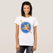 Waterverf Nazca Hummingbird in Blue Sky T-shirt (Voorkant volledig)