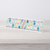 Waterverf Nebula ananas Gold Stripes Design Bureau Naambordje (Voorkant)