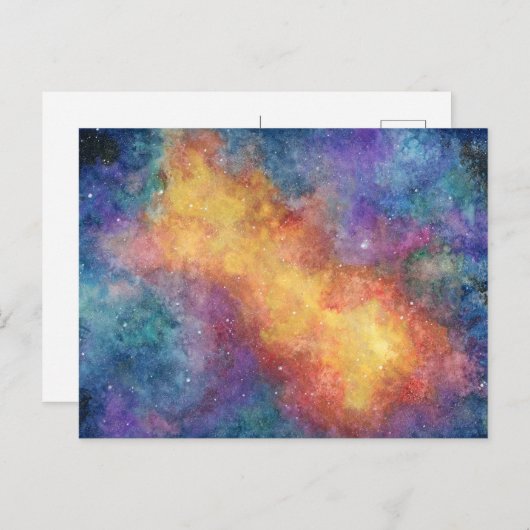 Waterverf Nebula Briefkaart (Voorkant / Achterkant)