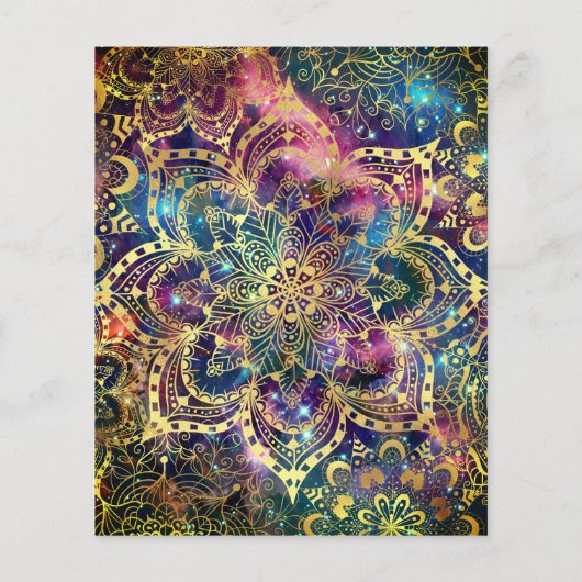 Waterverf nebula mandala gold flyer (Achterkant)