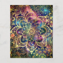 Waterverf nebula mandala gold