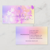 Waterverf Nebula Paars Floral  Visitekaartje (Voorkant / Achterkant)