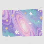 Waterverf Nebula Swirls Patroon ontwerp Golfhanddoek (Horizontaal)