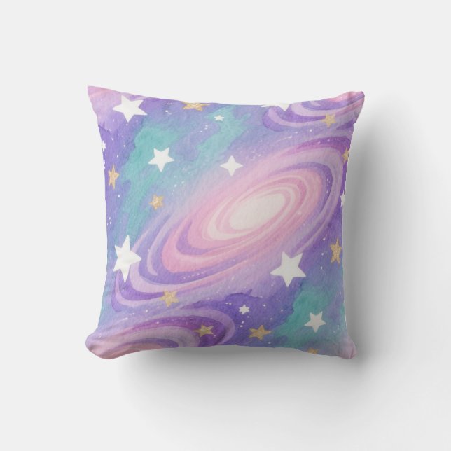 Waterverf Nebula Swirls Patroon ontwerp Kussen (Voorkant)