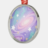 Waterverf Nebula Swirls Patroon ontwerp Metalen Ornament (Links)