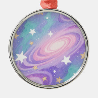 Waterverf Nebula Swirls Patroon ontwerp Metalen Ornament